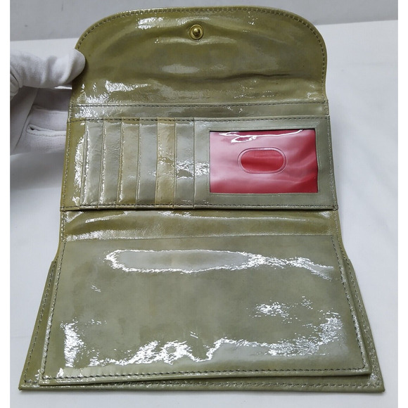 Dooney & Bourke Gray Patent Leather Checkbook Credit Card Trifold Wallet - Picture 10 of 16